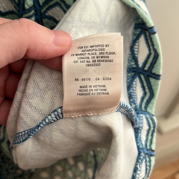 Maeve Green Blue Geometric V-neck Dress - Picture 11 of 11